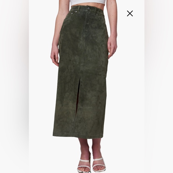 BNWT Blank NYC green (Hunter) suede maxi skirt.  Size 24. - Picture 10 of 10